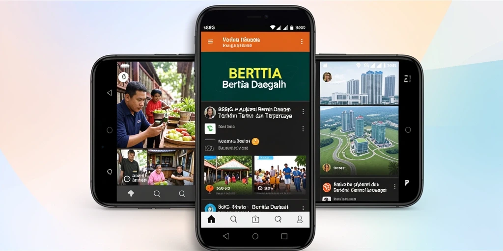 Antarmuka aplikasi 8G8G yang menampilkan berita daerah terkini.