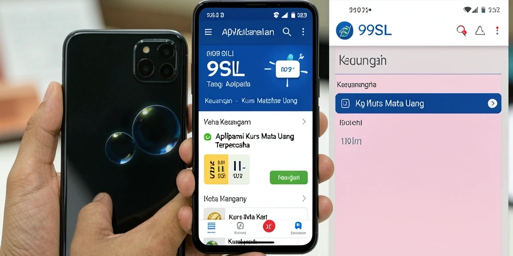 Tampilan antarmuka aplikasi 99SL menampilkan informasi Kurs Mata Uang yang jelas.