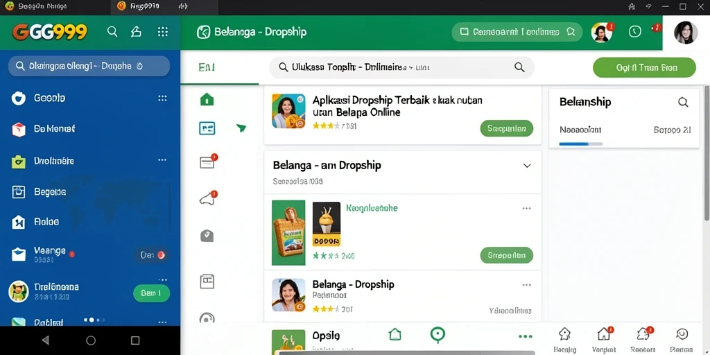 Tampilan antarmuka sederhana dan fungsional dari aplikasi Dropship.