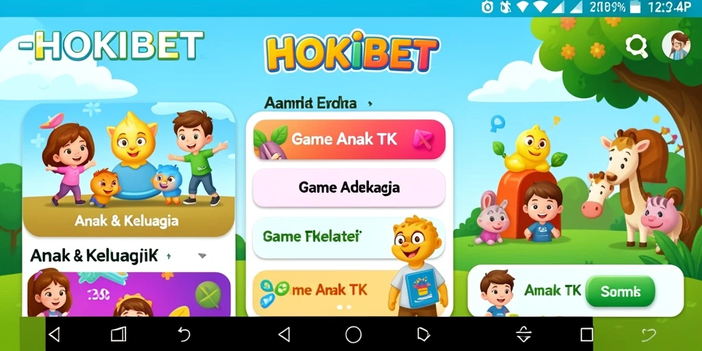 Antarmuka aplikasi HOKIBET yang ramah anak dan edukatif.