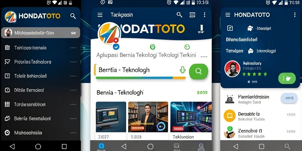 Tampilan antarmuka HONDATOTO menampilkan informasi teknologi terkini dengan jelas.