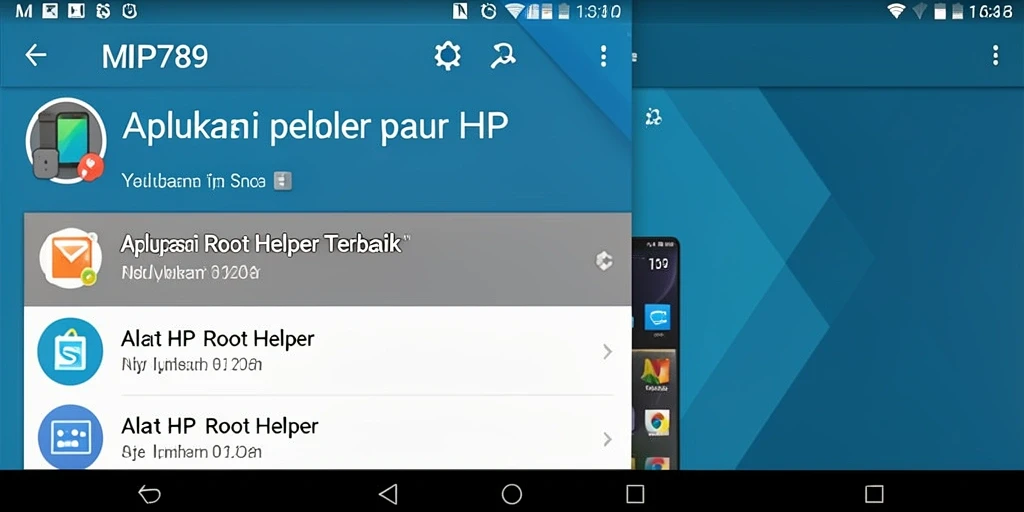 Antarmuka aplikasi MVP789 yang user-friendly untuk Root Helper.