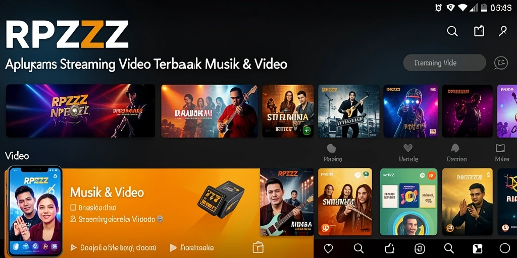 Tampilan antarmuka RPZZZ yang mudah digunakan untuk Streaming Video.