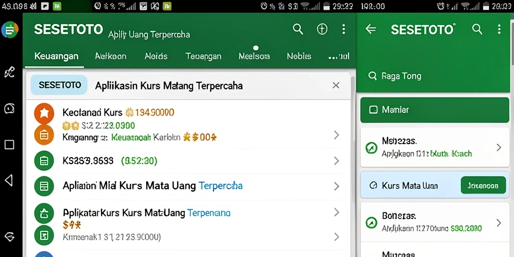 Screenshot antarmuka SESETOTO menunjukkan fitur Kurs Mata Uang yang intuitif.
